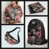 Outdoor Dekostoffe Oxford - Motiv Rosa Flamingo Auf Schwarzem