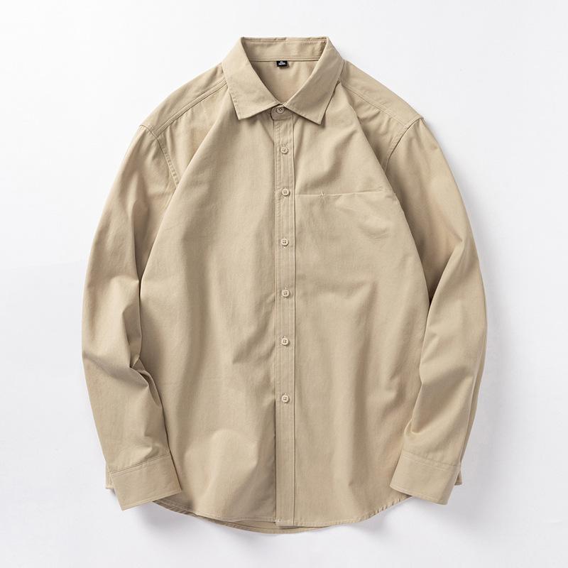 Autumn Men'S Solid Color Casual Long Sleeve Shirt Men'S Loose Long Sleeve Shirt Jacket