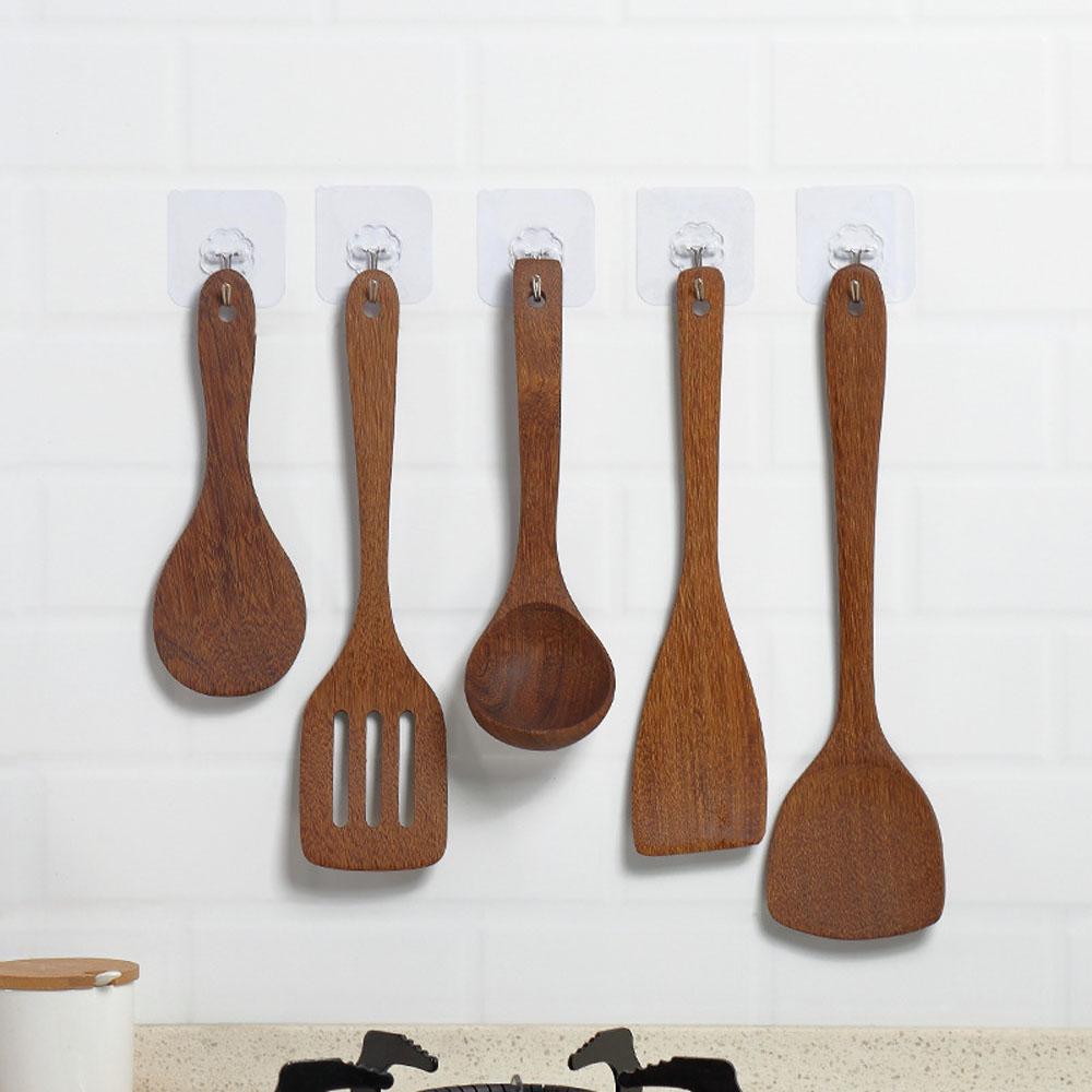 Wooden Nonstick pan Meat Kitchen Tools Mixing Spoon Soup Scoop Ladle Cooking Shovel Rice Spatula