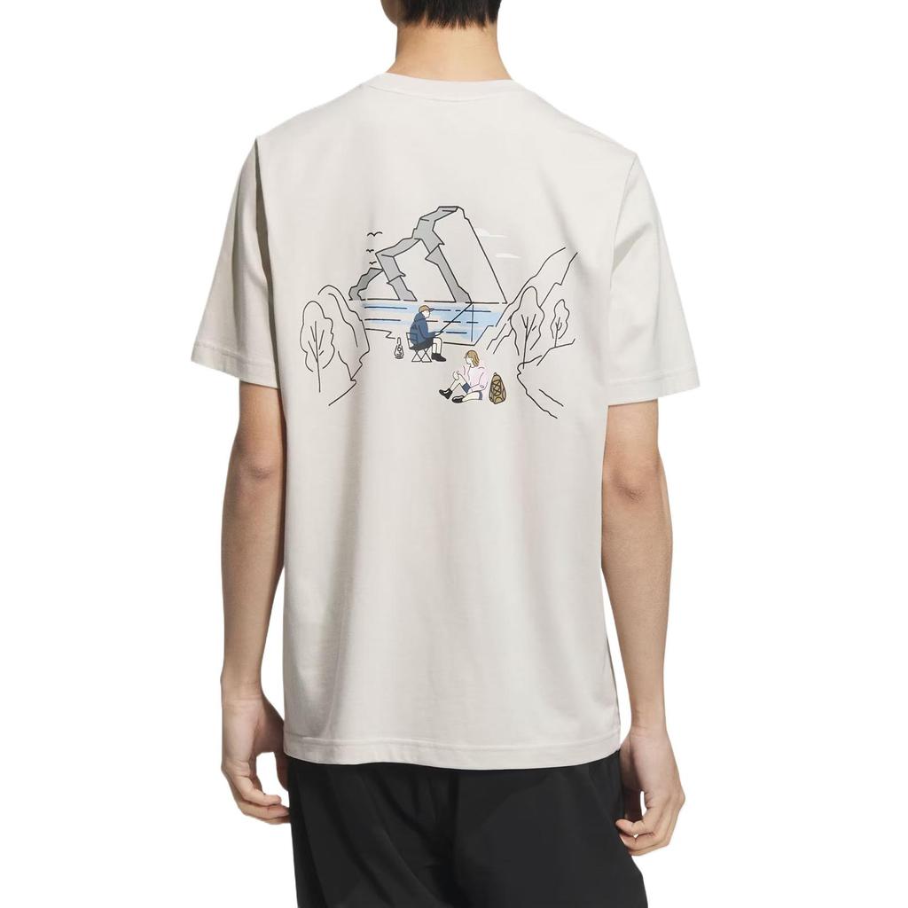 Adidas GRAPHIC SHORT SLEEVE T SHIRT T Shirt Unisex Bauxite Brown Color KC3063