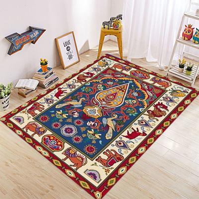 Vintage Perserteppich für Wohnzimmer Schlafzimmer Böhmen Türkisch Marokko Ethnische Teppiche Rutschfest Mandala Geometrisch Fußmatte Poster-Matte