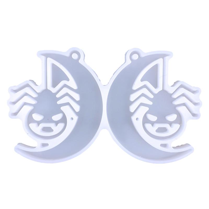 Diy Crystal Epoxy Mold Earrings Pendant Jewelry Mold Hanging Pendant Decoration Witch Moon Bat Mirror Silicone Mold