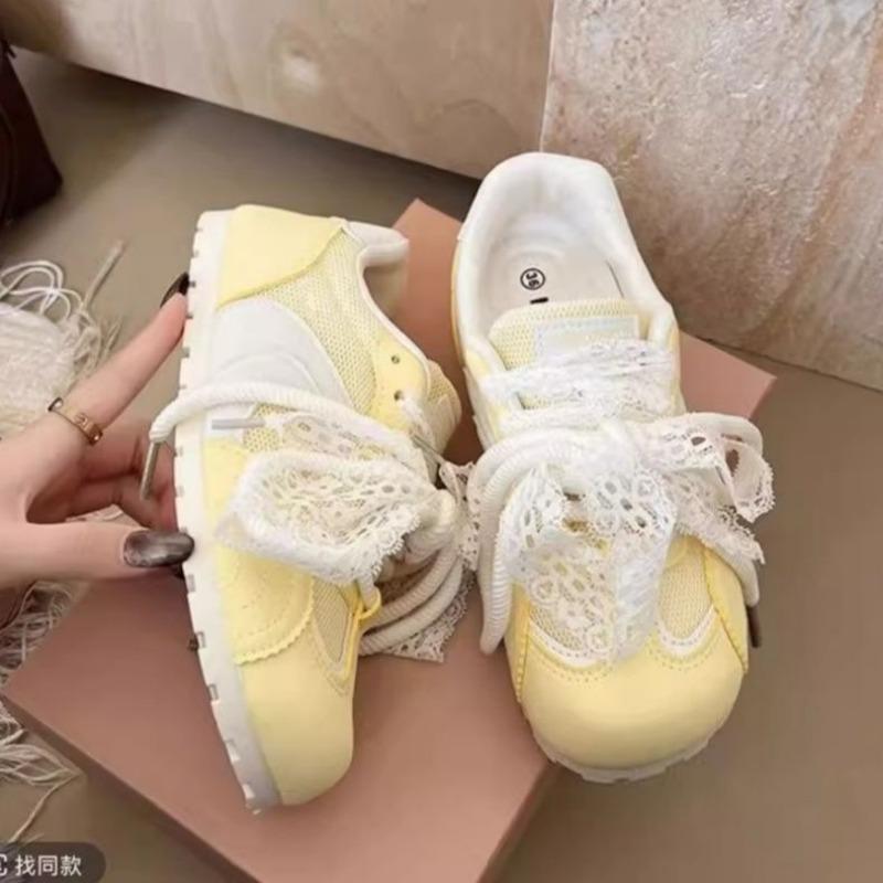Fashion ballet women's summer new mesh breathable board shoes retro flat casual white shoes
