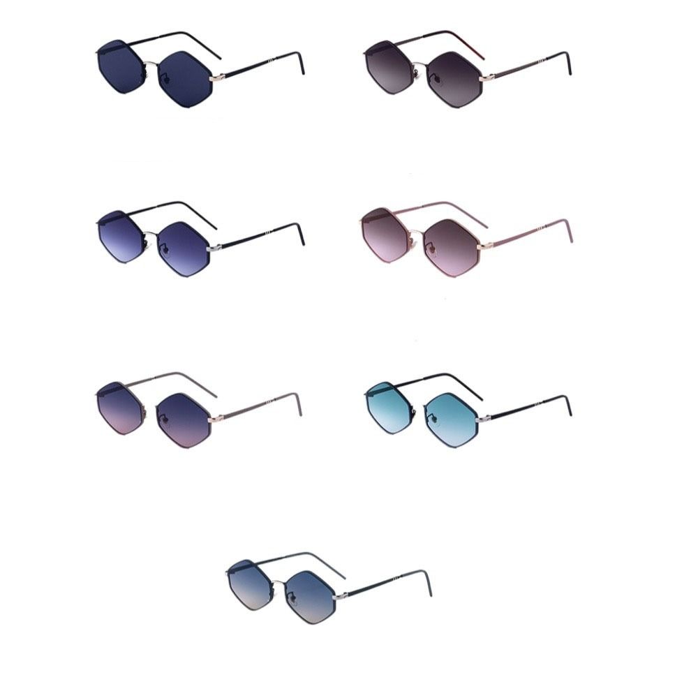 Y2K Sun Glasses Metal Frame Shades Eyewear Classic Polygon Sunglasses  Driving