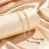 Exquisite Stainless Steel Thin Chain Bracelet for Girl Women, Gold Plated Square Link Bracelets, Waterproof Fashion Jewelry Gift