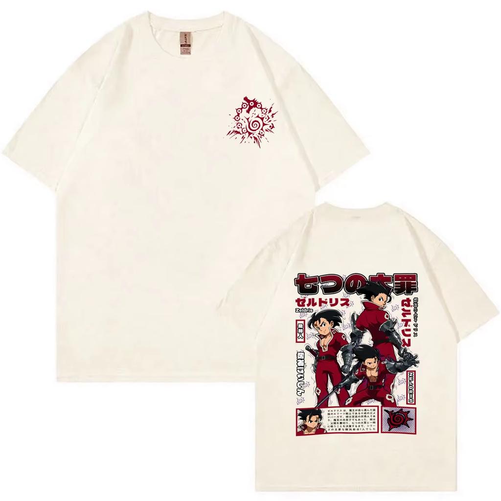 2026 Summer Hot Sale Anime The Seven Deadly Sins Zelldris Graphic Tshirt Unisex Unisexga Oversized Tshirt Harajuku Punk Tshirt