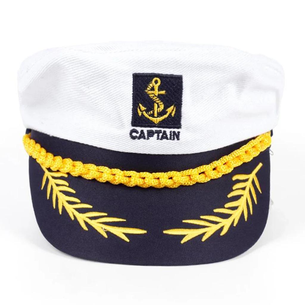 Gorra Azul Unisex con Bordado de Garfio de Pirata Sombreros de Marinero Primavera Otoño Boinas para Mujer Gorras Planas para Hombre Gorras Militares de Capitán