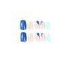 Wearable Blue & White Wave Pattern Press-On Nails