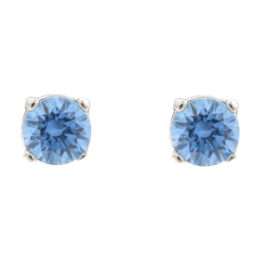 

Swarovski Solid Color Design Rhodium Plated Zirconia Stud Earrings Women earrings Blue 5734250 Box (Random Color)