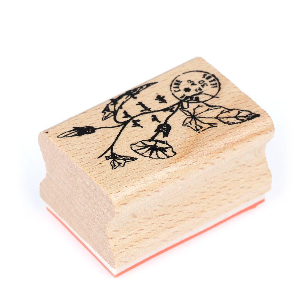 1PCS Wooden Plant Flower Girls Seal Vintage Rubber Stamps DIY Crafts Sewing Stamping Scrapbooking Accessories