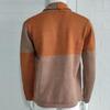 2025 Sweater Cardigan Color Block Button Long Sleeve Knitted Jacket