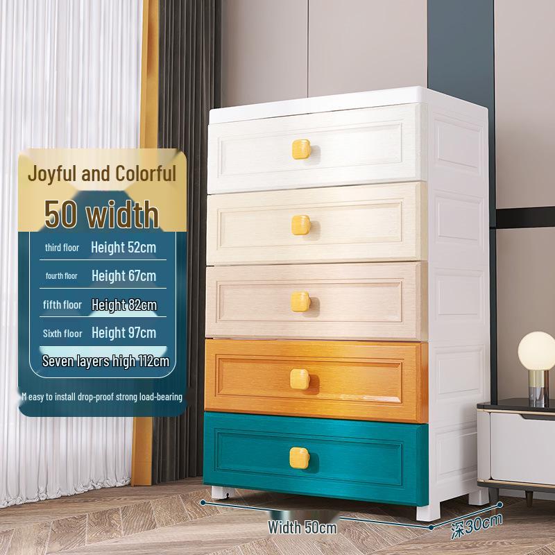 Multilayer Plastic Storage Cabinet: Drawer-Style for Bedroom and Nursery