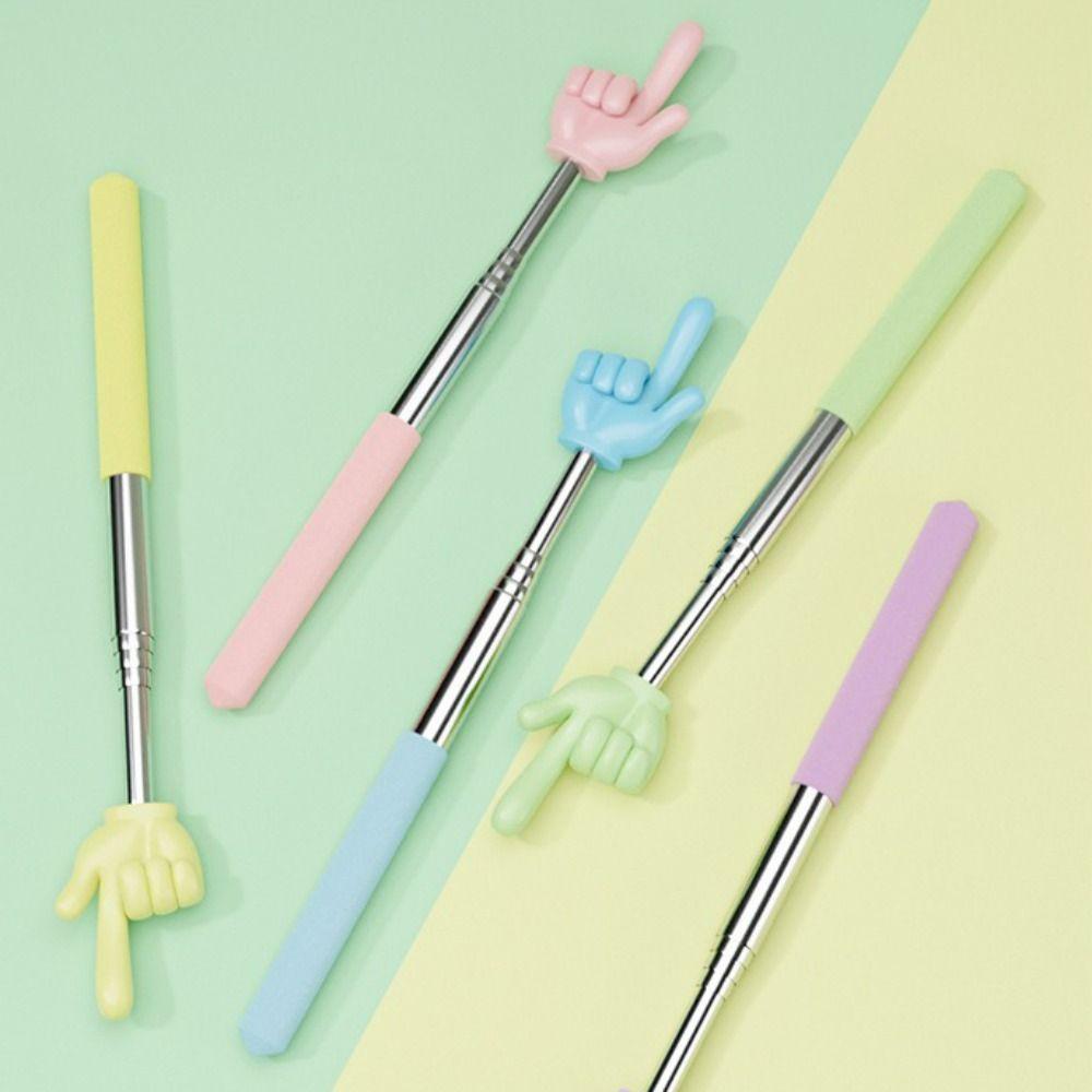 Telescopic Rod Teaching Pointer Stainless Steel Whiteboard Hand Pointer Teaching Stick  Students