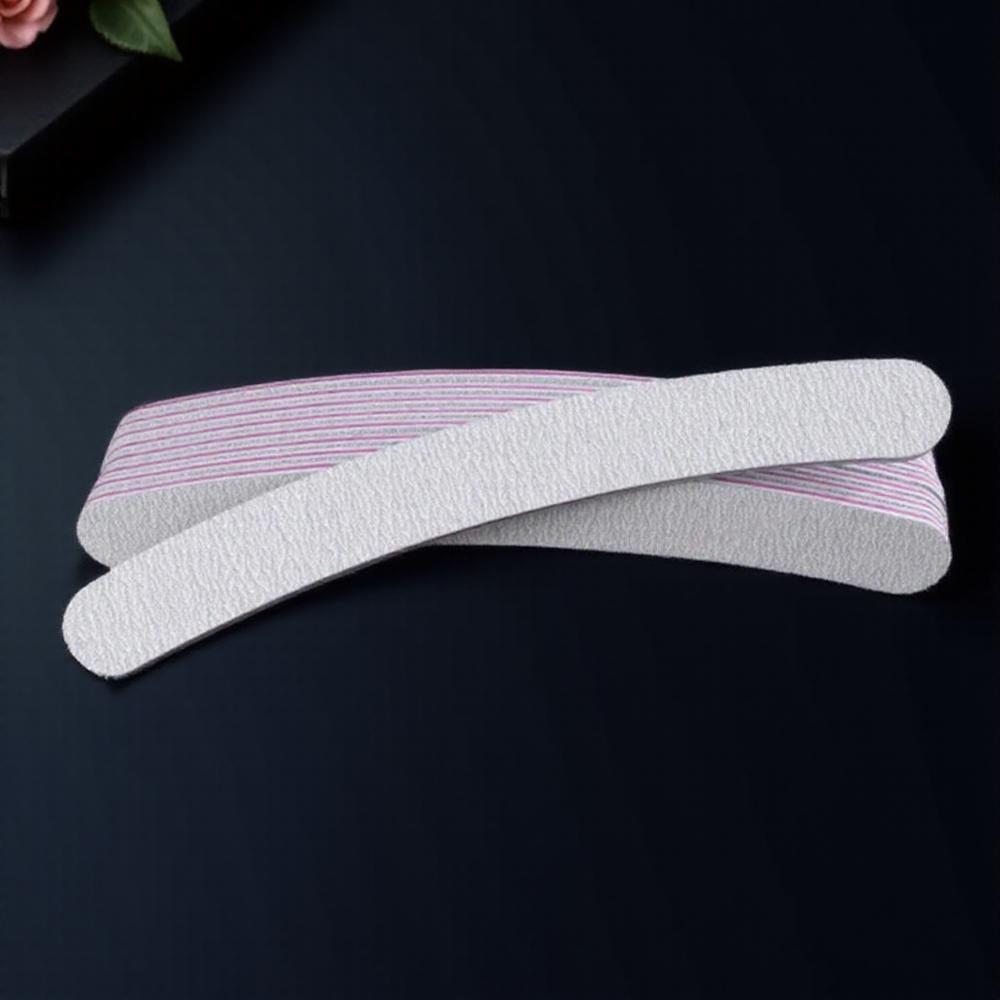 5PCS Manicure Tools Purple Core Gray Sanding File Half Moon Prong Straight Wide Nail Files