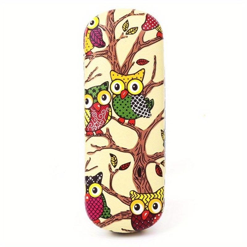 1PC Women Eye Glasses Case Cartoon Cute Owl Animal Sunglasses Storage Protector Portable Hard Leather Reading Glasses Box