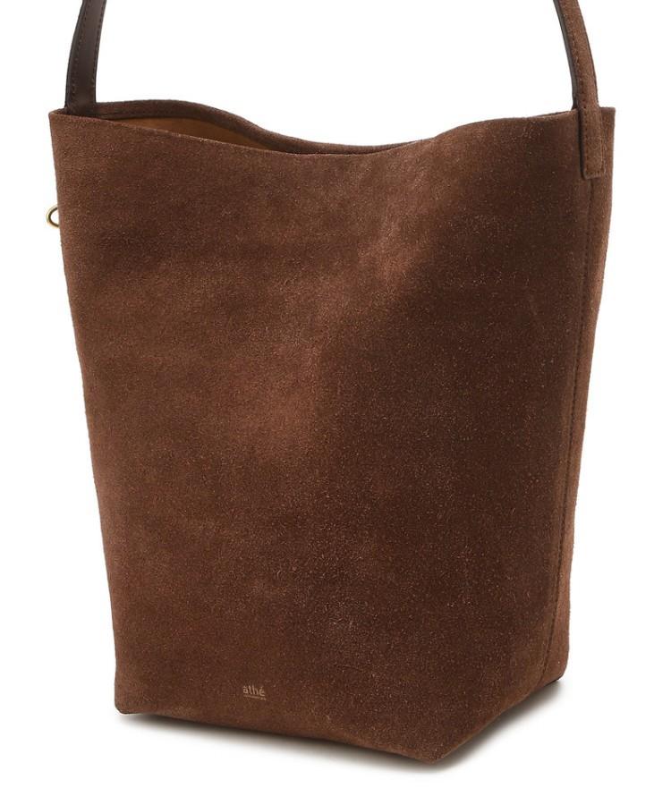 Athe Vanessabruno [Panier] Dark Brown Suede Panier Bucket Bag L Aaba5F201W3