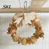 Handmade Bird Toy Wooden Bow Ring Parrot Toy, Chewing with Rattan Ball, Beak Grinder Hanging for African Grey Cockatoos Macaws, Cage Accessories