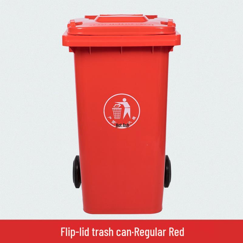 240L Outdoor Community Pedal Trash Bin with Lid - Large Plastic Sorting Garbage Can