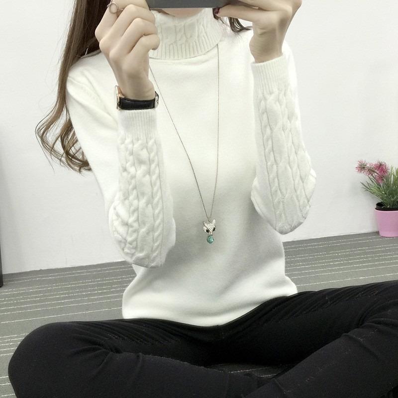 

Autumn and Winter Turtleneck Sweater Women s Pullover Thickened Slim Knit Sweater XXXL