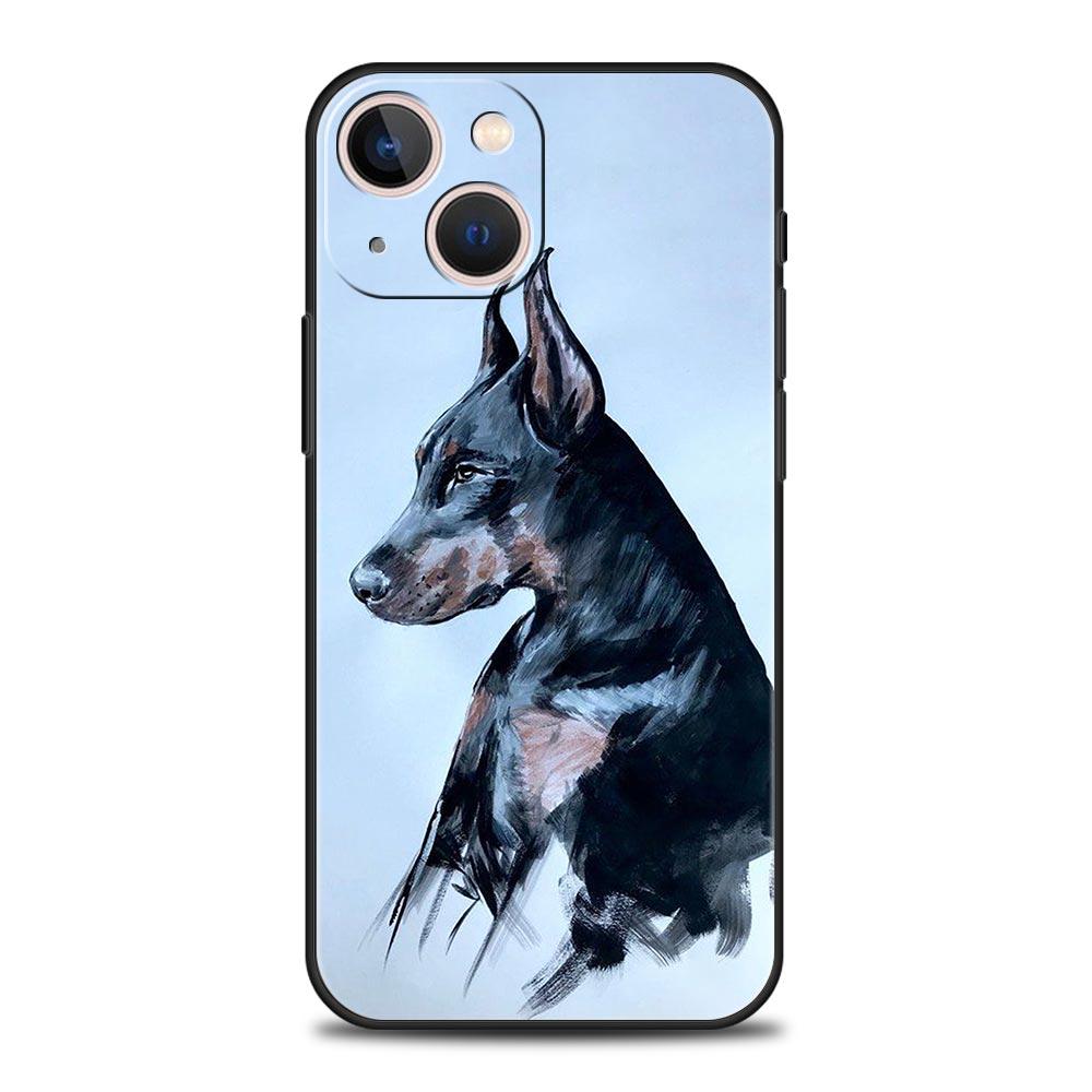 Doberman Dog Phone Case Cover for iPhone 17 16 15 14 13 12 11 Pro Max 17 Air Plus Shockproof Soft TPU Shell Fundas Capas Coque