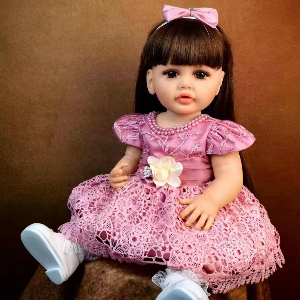 Lifelike Reborn Baby Girl Doll Full Silicone Vinyl Body 55 Cm /22 Inch Realistic Princess Doll Reborn Toy Gifts Suit Kids 3+ Years