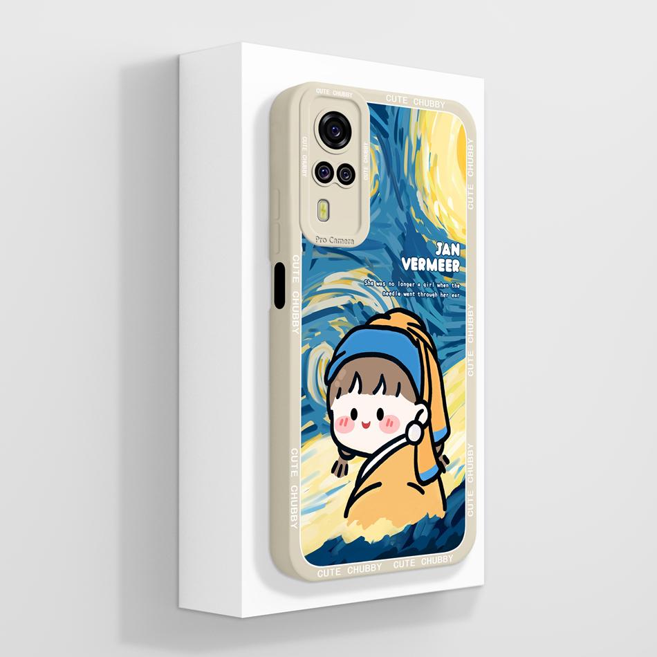 Per Vivo Y51 Y51A Y53S Y31 Y33 Custodia Squisita Cover Posteriore per Telefono Per Vivo Y 51(2020) Y 31 (2021) Cover Morbida in Silicone Liquido