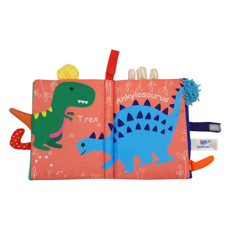 3D Tail Baby Cloth Book - Tear-Proof, Black & White/Red Crinkle Toy for Kids