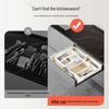 Retractable Kitchen Drawer Organizer with Removable Dividers - Deep Cabinet Storage Tray