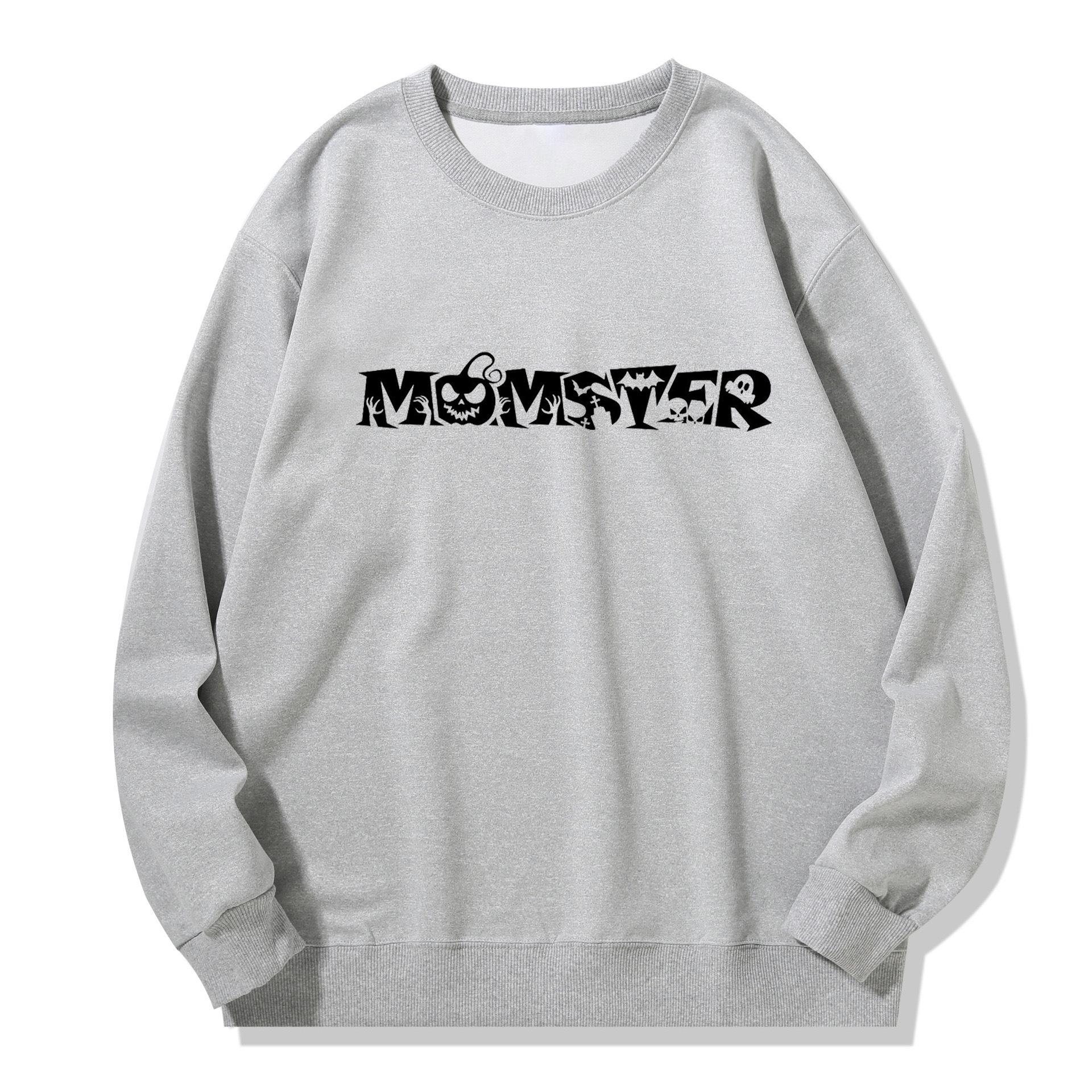 

Тяжелый свитшот с круглым вырезом и длинными рукавами на Хэллоуин, осень/зиму с тыквой Quintuple Extra Large светло-серый