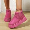 Autumn/Winter 2025 Women's Thick-Soled Fleece-Lined Round-Toe Slip-On Snow Boots