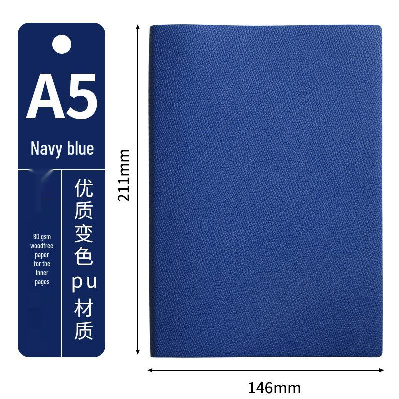 A5 Custom Business Office Notepad - Soft Leather Lychee Pattern Notebook for Company Printing