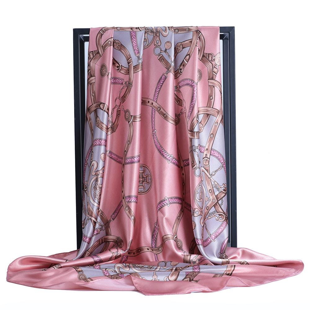 Høykvalitets luksuriøst silkeskjerf pannebånd Skjerf Halsskjerf For kvinner Kjede Silkeskjerf Dekorativt sjal for kvinner