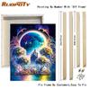 Frame Painting By Numbers For Adults Moon Night Castle Scenery Picture With Numbers Starter Kits For Home Decors 40x50