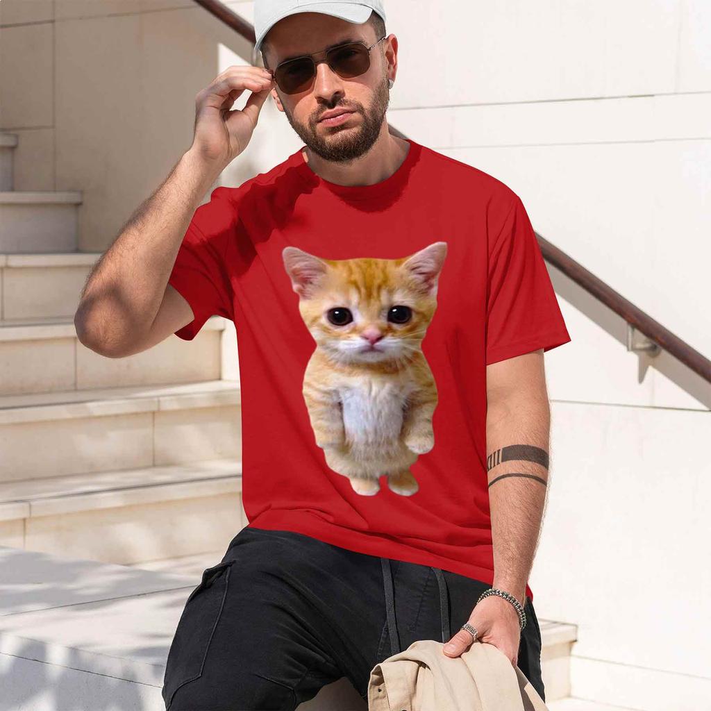 2026 New Modelel Gatosad Crying Cat Munchkin Kittytrendy Graphic Tshirt Unisex Fashion Short Sleeve Tshirts Oversized Street