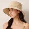 Cotton and Linen Sunscreen Hat Women's Rear Split Bow Fisherman Hat Solid Color Sunshade Hat