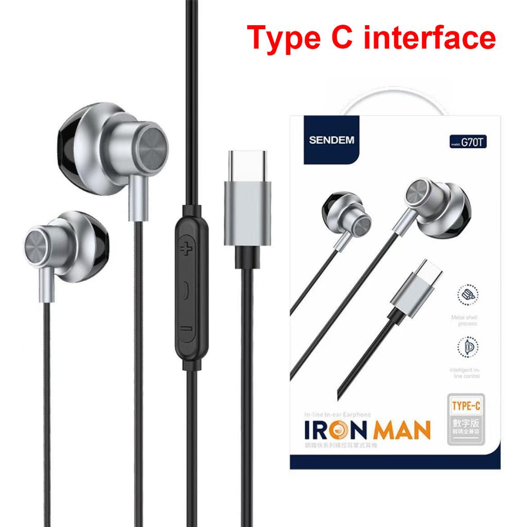 Surround Sound In-ear Earphones for iPhone Headphones 11-16 Mini X XS 6 7 8 Plus Wired Control Earbud In Mic Headset for Samsung