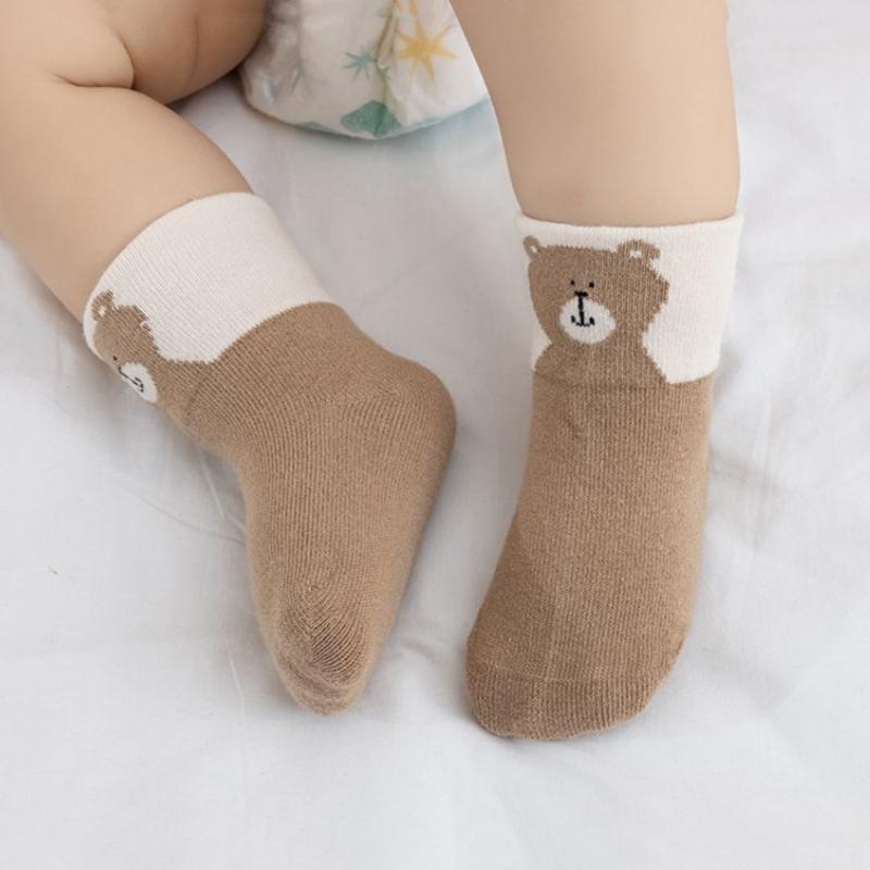 Baby Middle Tube Socks  Infant Cotton Cute Cartoon Baby Socks for Girls Boys Newborns Without Bones Loose Socks Spring Autumn
