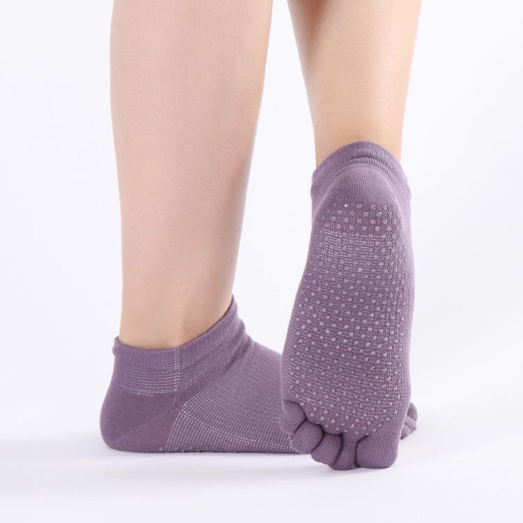 Socks Body Rubber Band Combed Cotton Yoga Socks Women'S Professional Cotton Sports Non-Slip Split Toe Socks Five-Finger Socks Pilates