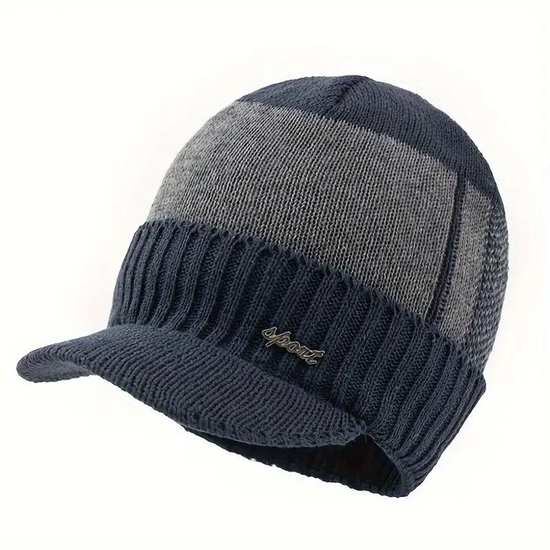 2/1PC Winter Hats Knit Cap Men And Women Velvet Hat Coral Fleece Scarf Outdoor Riding Hat Warm Plus Velvet Neck Protect Cap