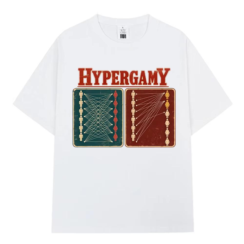 Hypergamy Dating Strategy Funny Meme Graphic T-shirts Y2K Men Women Streetwear High Quality T Shirts Print Crew Neck Casual T Shirt