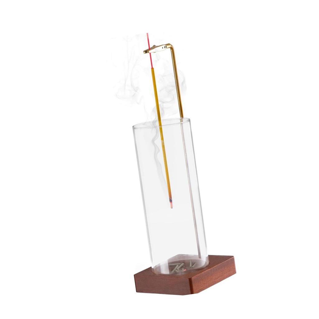 Anti Ashes Flying Incenses Stick Burners Holder with Glass Catcher for Home Decors and Relaxation in Meditations Room