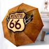 1PC Route 66 Umbrella Portable Folding Umbrella Iron Frame Hole Bone Structure Outdoor Home Umbrella A3