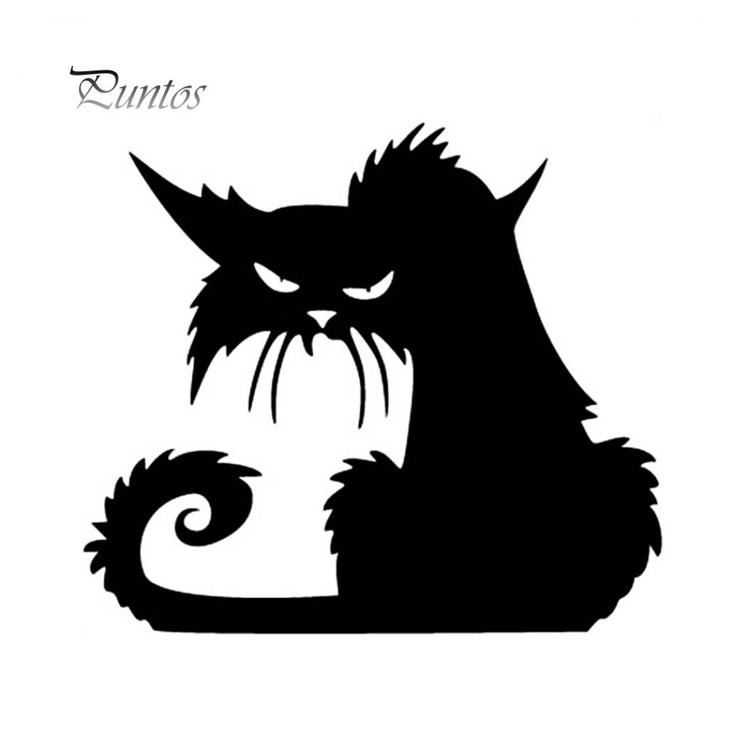 

Фестиваль предметов Хэллоуин черный кот водонепроницаемый стикер стены DIY домашняя дверь спальня наклейка украшает S чёрный