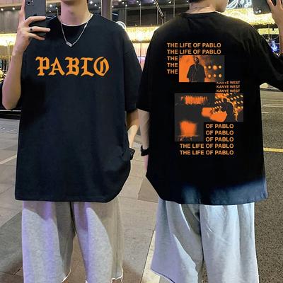 2024 Kanye West Graphics Print Tričko THE LIFE OF PABLO Tričko Letní Unisex Ženy Hip Hop Móda Oversized Trička s krátkým rukávem Unisex