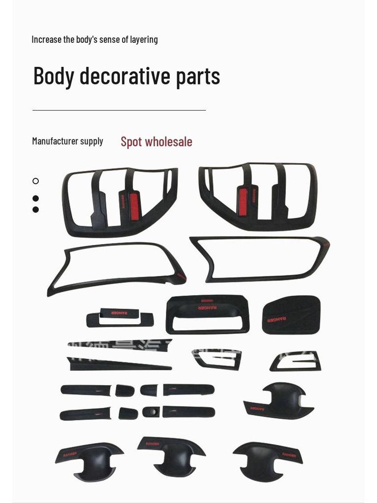 Ford Ranger T6/T7/T8 Body Trim: Front & Rear Light Covers, Fuel Tank Cap, Door Handles