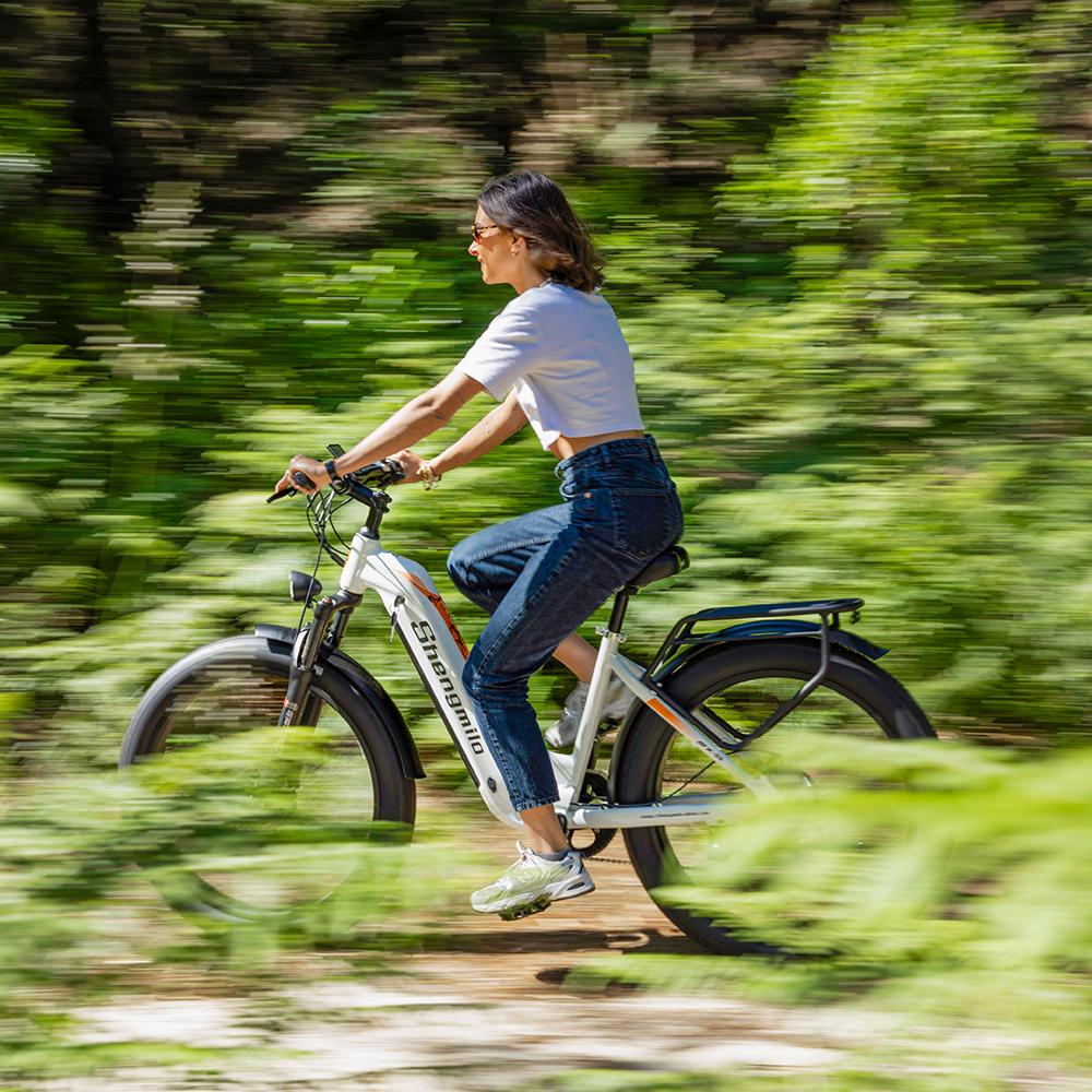 Shengmilo Electric Bike, 48V 17.5Ah Removable Battery 26” Fat Tire Electric Bicycle, 500W Motor 25MPH Top Speed E-bike, 7 Speed Dual Disc Brake eBike