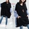 WoauNuiHll Long Sleeve Pullover Hoodie with Contrast Long Hooded Oversized Fits Plus Loose Perfect for Commuting Women's Pattern, T-Shirt, Top,