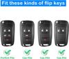 For Chevy Key Fob Cover with Keychain,Premium TPU Full Protection Key Case Shell for Equinox Camaro Cruze Malibu Impala Spark Sonic GMC