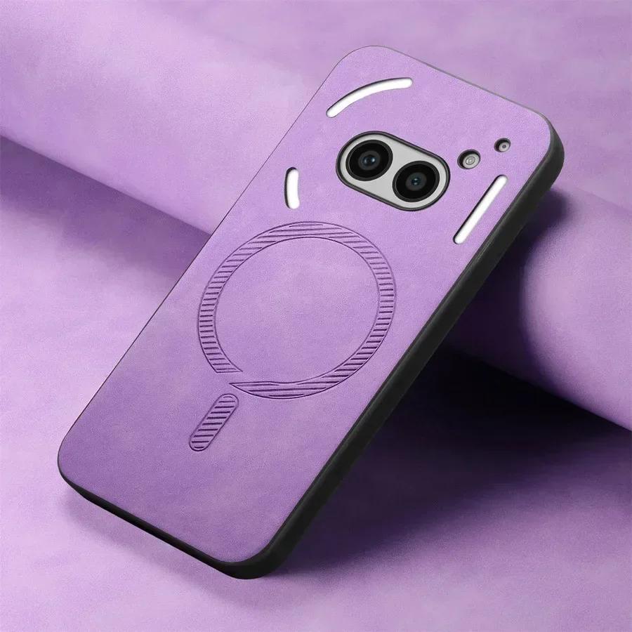 For Magsafe Leather Case for Nothing Phone 2A Plus Matte Shockproof Magnetic Wireless Charging Phone Protection Cover for Nothing CMF Phone 2Pro 1