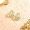 Xiyin Popular Spring and Summer Color Dripping Oil Rhombus Stud Earrings Simple Design Geometric Earrings Earrings Women's Jewelry